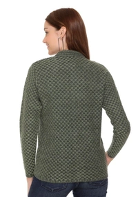 CLAPTON   Women Round Neck  Acrylic Knitting  Wool Green Full Sleeve  Cardigan This is Very Soft &Comfortable Fabric - L, Green, Wool, Knitting, Pack of1